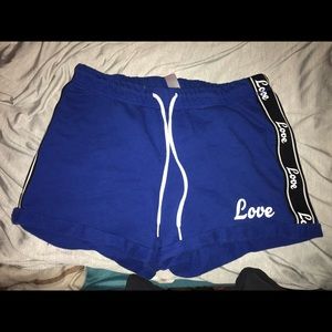 blue sleep/work out shorts